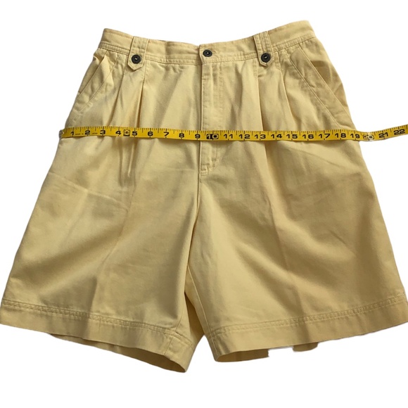 Liz Claiborne Vintage Yellow Pleated Front High Waisted Shorts Size 10 - Picture 6 of 10